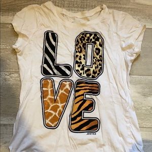Justice white Love shirt!